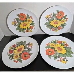 Texas Ware Melmac Melamine Dinner Dessert Plate Vintage Daisy Flowers Pattern